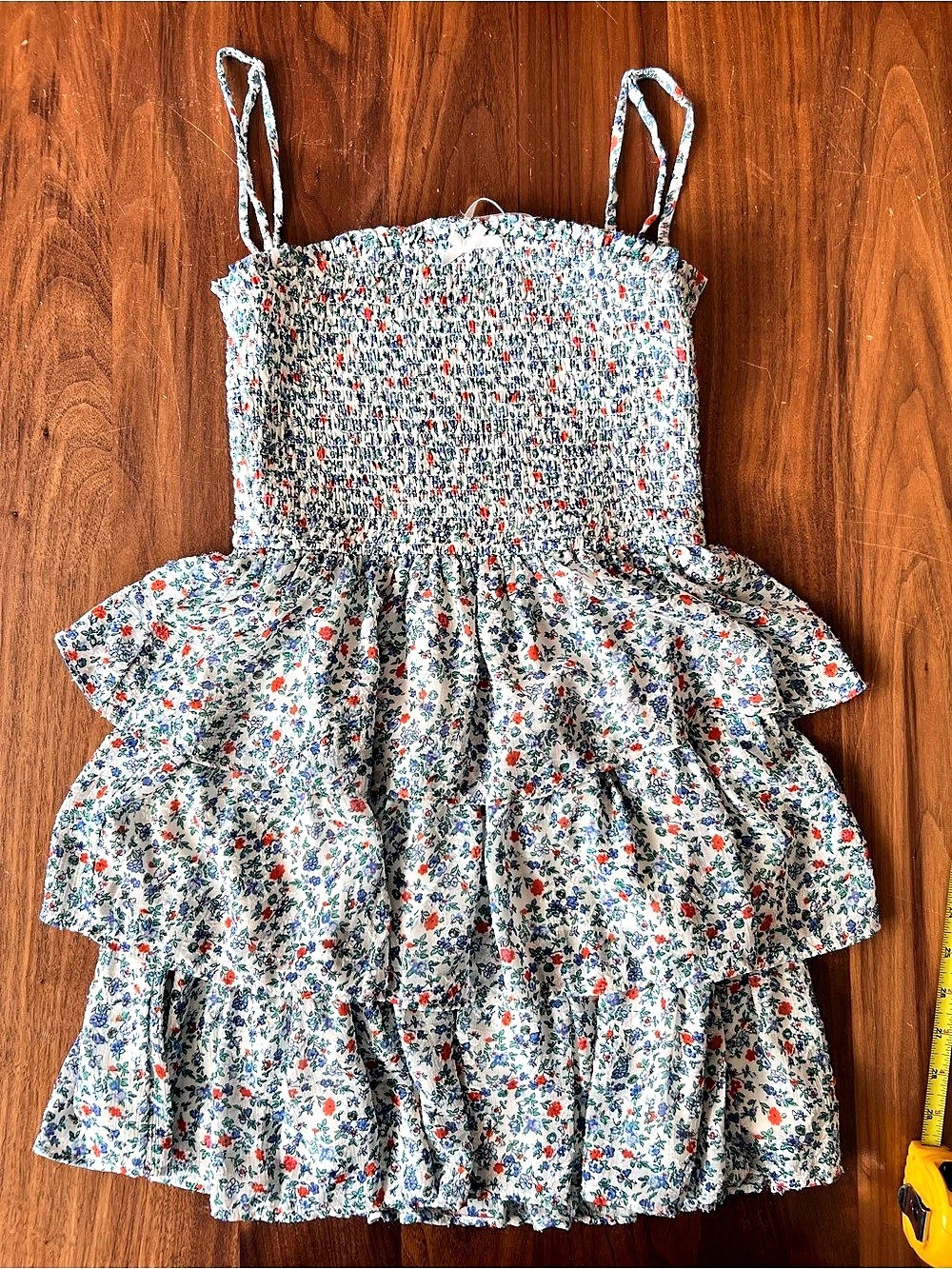 Altar’d State Floral Mini Dress in White & Blue